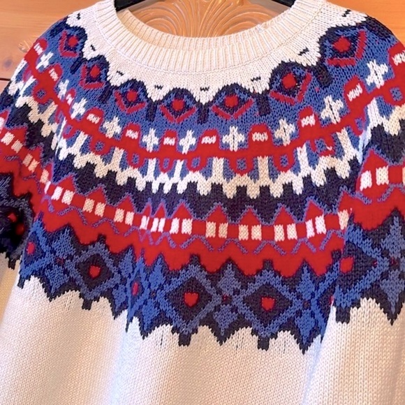 🌟HP🌟As Seen on Hallmark Chaps Fair Isle Yoke Sweater - Picture 5 of 10